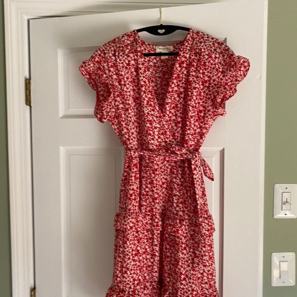 Red Monteau Flower Dress